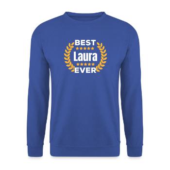 Beste Laura aller Zeiten Legende Name Geschenk - Unisex Pullover - Royalblau - Vorne - Alina (178cm) & Michal (187cm)