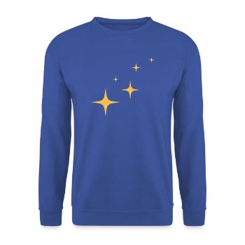 Funkeln - Glitzer - Sterne - Unisex Pullover - Royalblau - Vorne - Alina (178cm) & Michal (187cm)