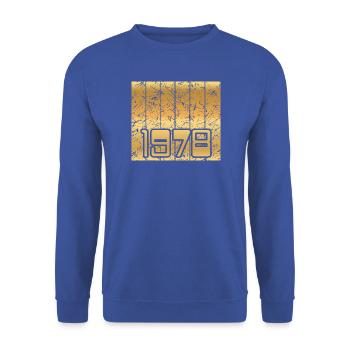 1978 - Unisex Pullover - Royalblau - Vorne - Alina (178cm) & Michal (187cm)