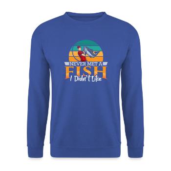 Fischer Sportfischer Angeln Angler Spruch - Unisex Pullover - Royalblau - Vorne - Alina (178cm) & Michal (187cm)