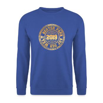 Vater 2019 - Unisex Pullover - Royalblau - Vorne - Alina (178cm) & Michal (187cm)