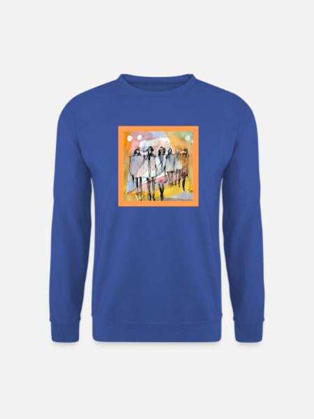 Menschen abstrakt, Aquarell - Unisex Pullover - Royalblau