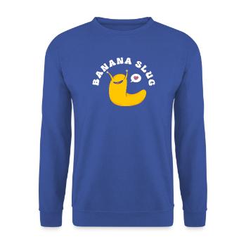 Banane Schnecke - Unisex Pullover - Royalblau - Vorne - Alina (178cm) & Michal (187cm)