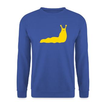 Schnecke Banane - Unisex Pullover - Royalblau - Vorne - Alina (178cm) & Michal (187cm)