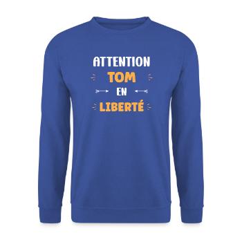 Tom - Unisex Pullover - Royalblau - Vorne - Alina (178cm) & Michal (187cm)