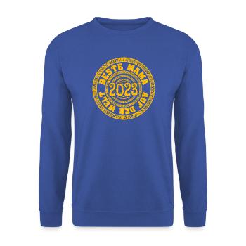 Mum 2023 - Unisex Pullover - Royalblau - Vorne - Alina (178cm) & Michal (187cm)