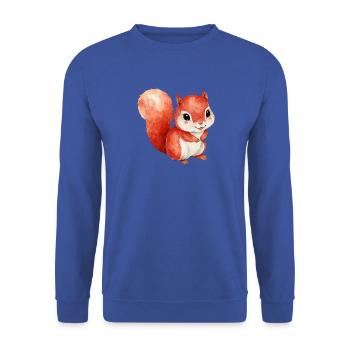 Waldtier, niedliches Eichhörnchen für Kinder - Unisex Pullover - Royalblau - Vorne - Alina (178cm) & Michal (187cm)