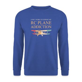 Modellflug Modellflugzeug - Unisex Pullover - Royalblau - Vorne - Alina (178cm) & Michal (187cm)