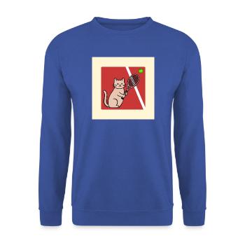 Katzen Tennisspielerin Tennis - Unisex Pullover - Royalblau - Vorne - Alina (178cm) & Michal (187cm)