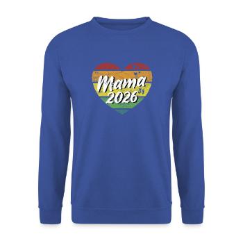 Mama 2026 Mutter 2026 werdende Mama retro vintage - Unisex Pullover - Royalblau - Vorne - Alina (178cm) & Michal (187cm)