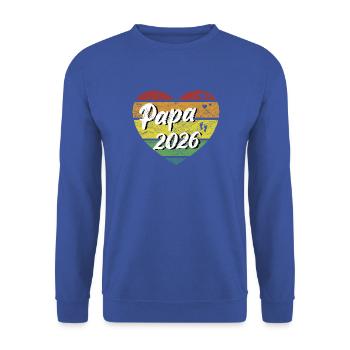 Papa 2026 Vater 2026 werdender Papa retro vintage - Unisex Pullover - Royalblau - Vorne - Alina (178cm) & Michal (187cm)