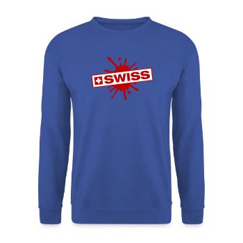 Schweiz Klecks - Unisex Pullover - Royalblau - Vorne - Alina (178cm) & Michal (187cm)