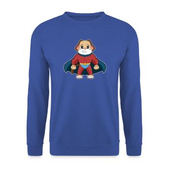 Hund Superheld Umhang - Unisex Pullover - Royalblau - Vorne - Alina (178cm) & Michal (187cm)