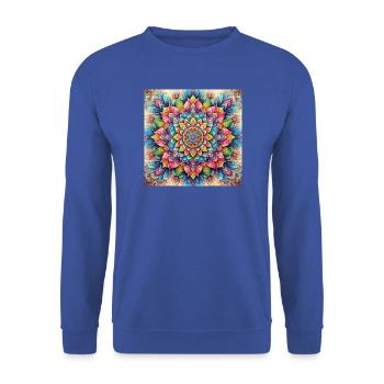 Lebendige Mandala-Prachtkunst - Unisex Pullover - Royalblau - Vorne - Alina (178cm) & Michal (187cm)