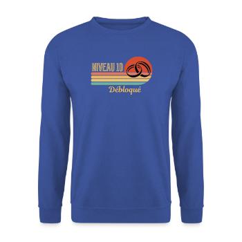 Brautmutt-Hochzeit – 10 Jahre Ehe - Unisex Pullover - Royalblau - Vorne - Alina (178cm) & Michal (187cm)