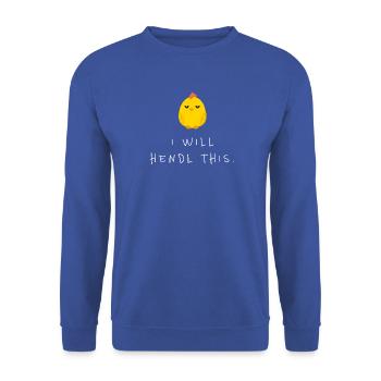 I Will Hendl This Cute Chick Minimalist - Unisex Sweatshirt - royal blue - Front - Alina (178cm) & Michal (187cm)