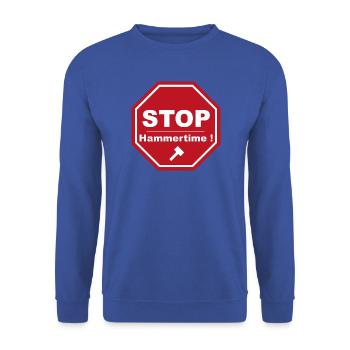 Stopp Hammertime - Unisex Pullover - Royalblau - Vorne - Alina (178cm) & Michal (187cm)