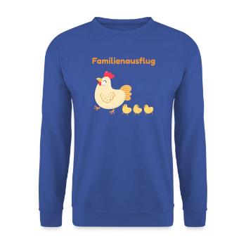 Familienausflug – Süße Hühnerfamilie - Unisex Pullover - Royalblau - Vorne - Alina (178cm) & Michal (187cm)