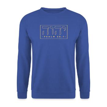 Jude Jüdisch Judentum Yeshua - Unisex Pullover - Royalblau - Vorne - Alina (178cm) & Michal (187cm)