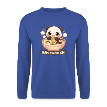 Ramen Panda Modus An - Unisex Pullover - Royalblau - Vorne - Alina (178cm) & Michal (187cm)