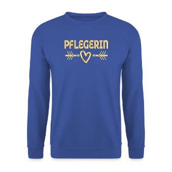 Herz Danke Pflegerin - Unisex Pullover - Royalblau - Vorne - Alina (178cm) & Michal (187cm)