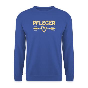 Pfleger Herz Pflegeberufe - Unisex Pullover - Royalblau - Vorne - Alina (178cm) & Michal (187cm)