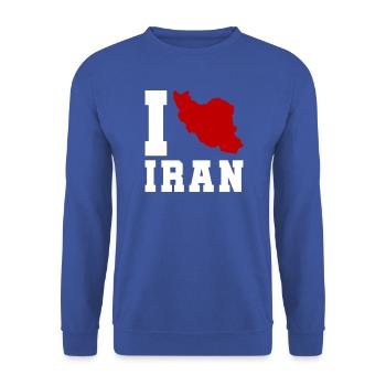 I Love Iran - Unisex Pullover - Royalblau - Vorne - Alina (178cm) & Michal (187cm)