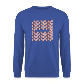 Schweigefuchs Züchter Muster - Unisex Pullover - Royalblau - Vorne - Alina (178cm) & Michal (187cm)