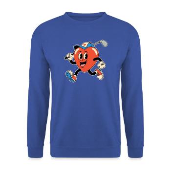Herz Golf Cartoon - Unisex Pullover - Royalblau - Vorne - Alina (178cm) & Michal (187cm)