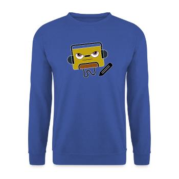 BlockAudio Serious Writing Retro Cassette - Unisex Sweatshirt - royal blue - Front - Alina (178cm) & Michal (187cm)