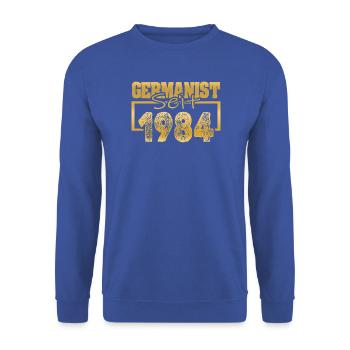 Uni 1984 - Unisex Pullover - Royalblau - Vorne - Alina (178cm) & Michal (187cm)