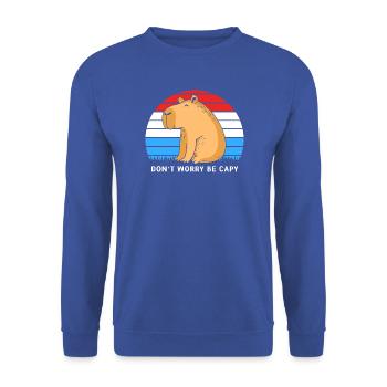Capybara - Unisex Pullover - Royalblau - Vorne - Alina (178cm) & Michal (187cm)