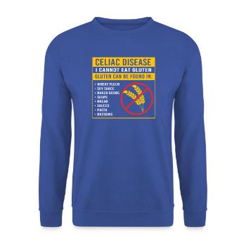 Zöliakie Glutenfrei - Unisex Pullover - Royalblau - Vorne - Alina (178cm) & Michal (187cm)