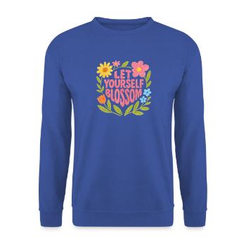 Frühlingsblüte - Unisex Pullover - Royalblau - Vorne - Alina (178cm) & Michal (187cm)