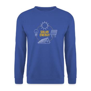 Solarzellen Sonnenenergie Erneuerbare Energien - Unisex Pullover - Royalblau - Vorne - Alina (178cm) & Michal (187cm)
