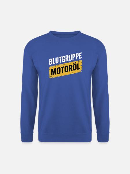 Blutgruppe Motoröl Schrauber Design - Unisex Pullover - Royalblau