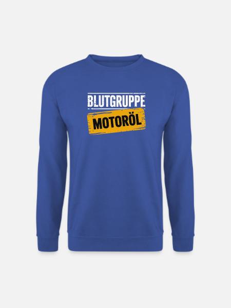 Blutgruppe Motoröl Schrauber Design - Unisex Pullover - Royalblau