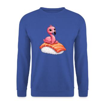 Flamingo Sushi Japanisches Essen Roher Fisch - Unisex Pullover - Royalblau - Vorne - Alina (178cm) & Michal (187cm)