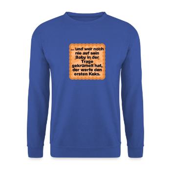 ERST KEKS, DANN BABY! ELTERNLIFE ELTERN MT BABY - Unisex Pullover - Royalblau - Vorne - Alina (178cm) & Michal (187cm)