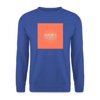 Sun of a Beach – Cheeky Summer Design - Unisex Pullover - Royalblau - Vorne - Alina (178cm) & Michal (187cm)