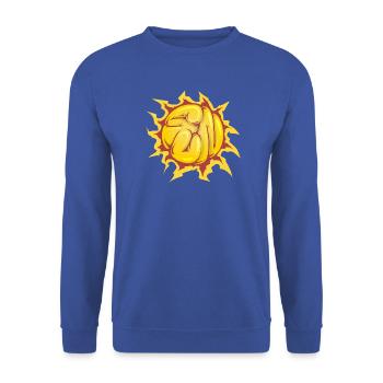 Graffiti-Sonne - Unisex Pullover - Royalblau - Vorne - Alina (178cm) & Michal (187cm)