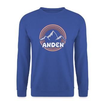 Geschenk für Anden - Unisex Pullover - Royalblau - Vorne - Alina (178cm) & Michal (187cm)