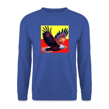 Adler - Unisex Pullover - Royalblau - Vorne - Alina (178cm) & Michal (187cm)