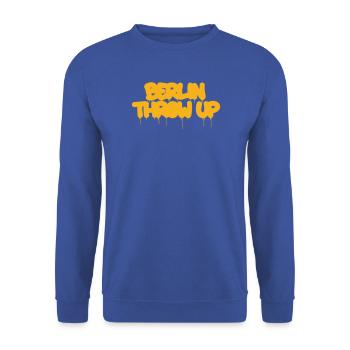 Neon-Graffiti Tropfenbuchstaben Berlin - Unisex Pullover - Royalblau - Vorne - Alina (178cm) & Michal (187cm)