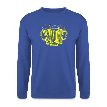 Bier Biergläser Anstoßen - Unisex Pullover - Royalblau - Vorne - Alina (178cm) & Michal (187cm)