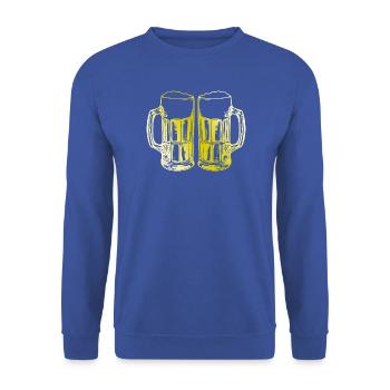 Bier Biergläser Anstoßen - Unisex Pullover - Royalblau - Vorne - Alina (178cm) & Michal (187cm)