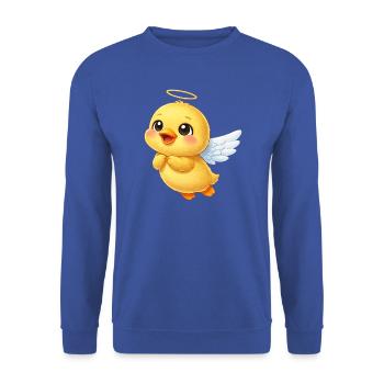 Süße Ente Cartoon Engel mit Flügeln freundlich - Unisex Pullover - Royalblau - Vorne - Alina (178cm) & Michal (187cm)