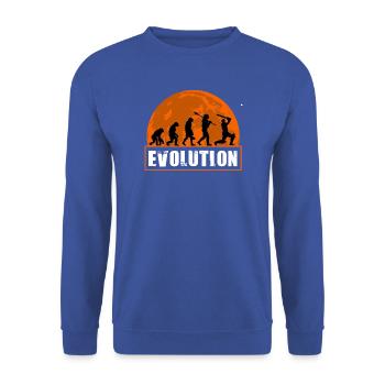 Entwicklung der Cricketspieler-Batsman-Silhouette - Unisex Pullover - Royalblau - Vorne - Alina (178cm) & Michal (187cm)