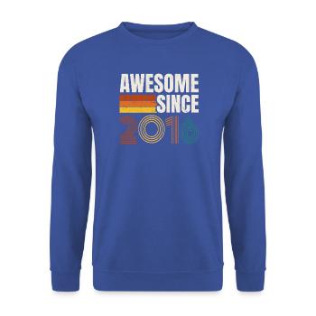 Großartig seit 2016 Retro-Vintage-Geburtstag - Unisex Pullover - Royalblau - Vorne - Alina (178cm) & Michal (187cm)