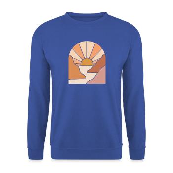 Sunlit Canyon Path - Unisex Pullover - Royalblau - Vorne - Alina (178cm) & Michal (187cm)